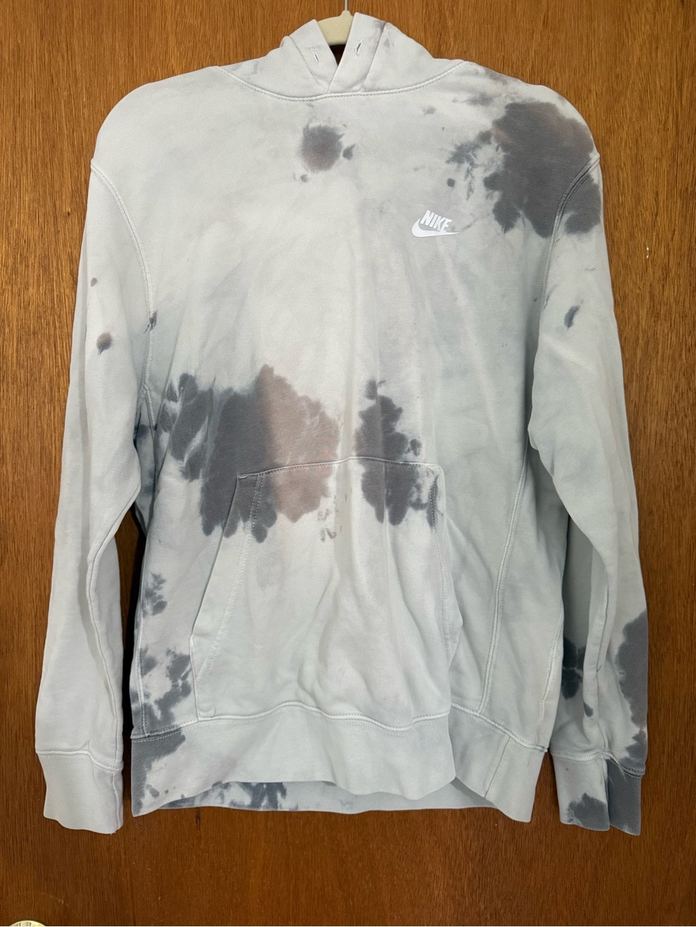 Nike Men's Grey Tie-Dye Crewneck Hoodie — limited edition